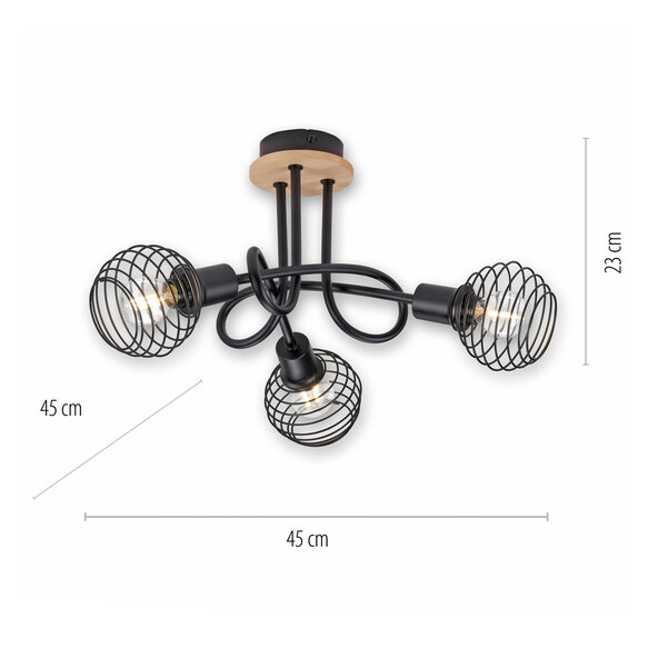 Eugen taklampa E14, 3 ljuskällor