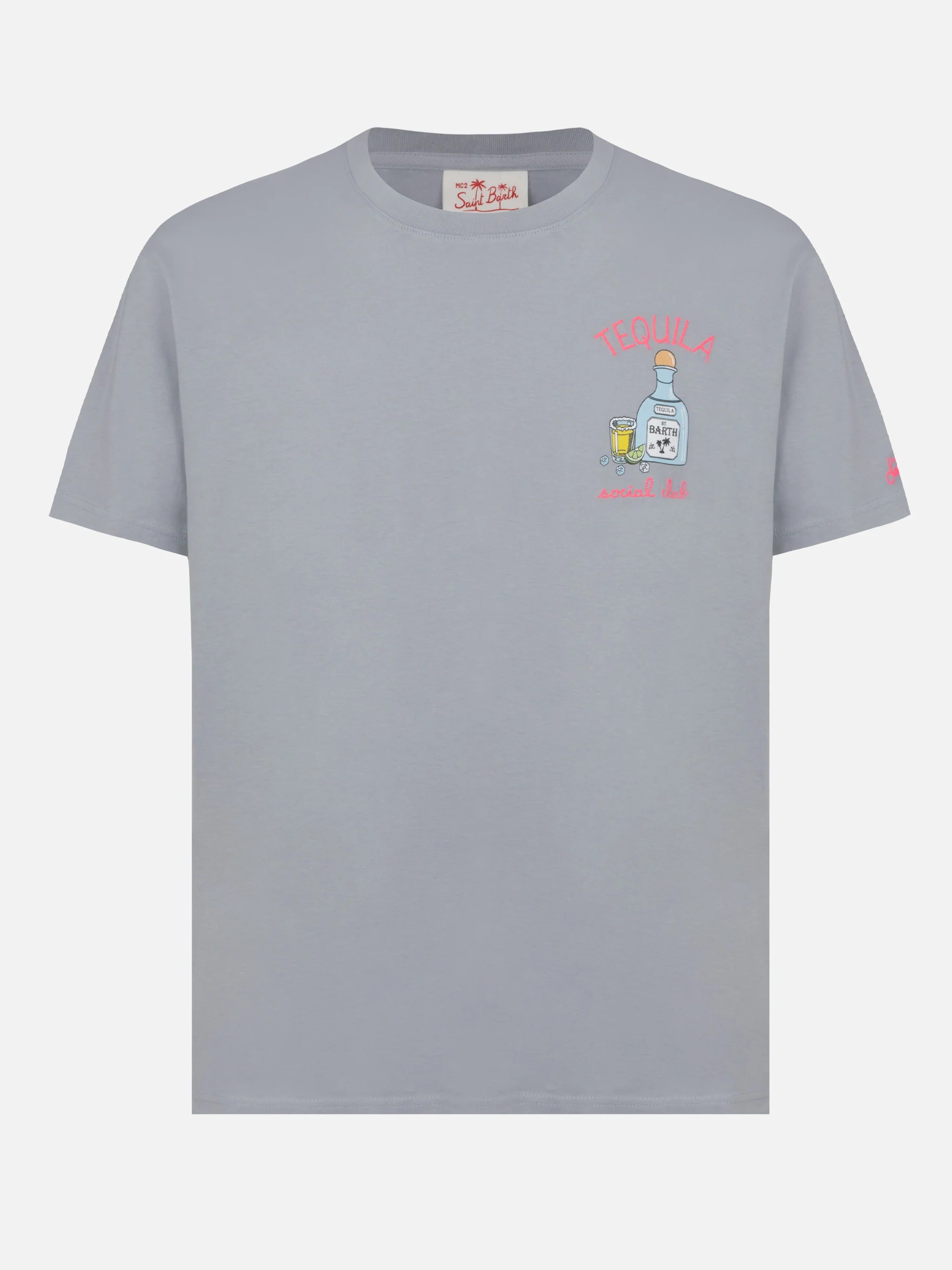 T-shirt Man in cotone con ricamo Tequila Social Club