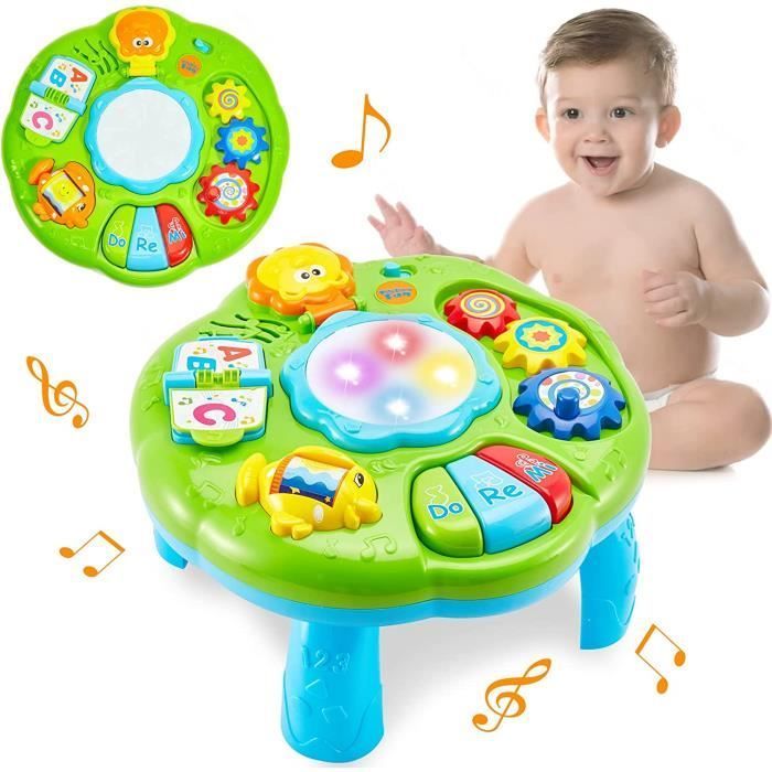 Table d'activité - Tambour Bébé - Jouet Musical - Lumières - Éducatif - 18 mois et plus