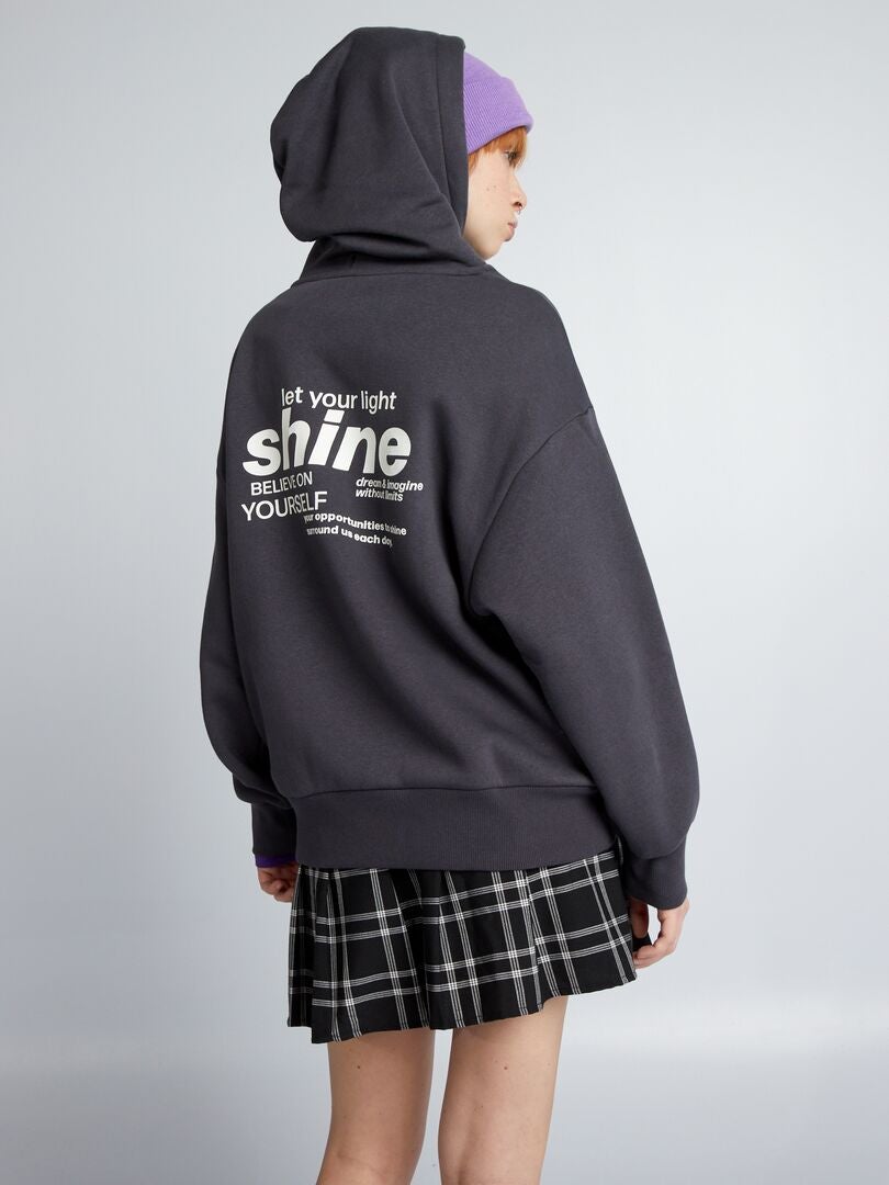 Moletom oversized estampado - PRETO