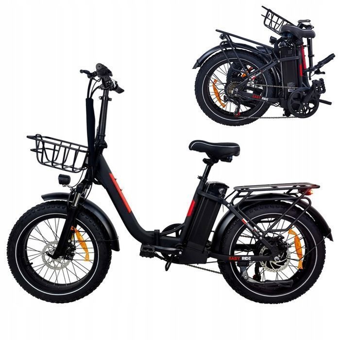 Bicicleta eléctrica plegable DZ2030 - Motor de 1000 W - Batería de 16 Ah - Autonomía de 100 km - con neumáticos de 20