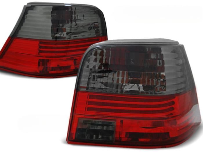 Pair of VW Golf 4 rear lights from 09/1997 to 09/2003, smoked red - 27336412