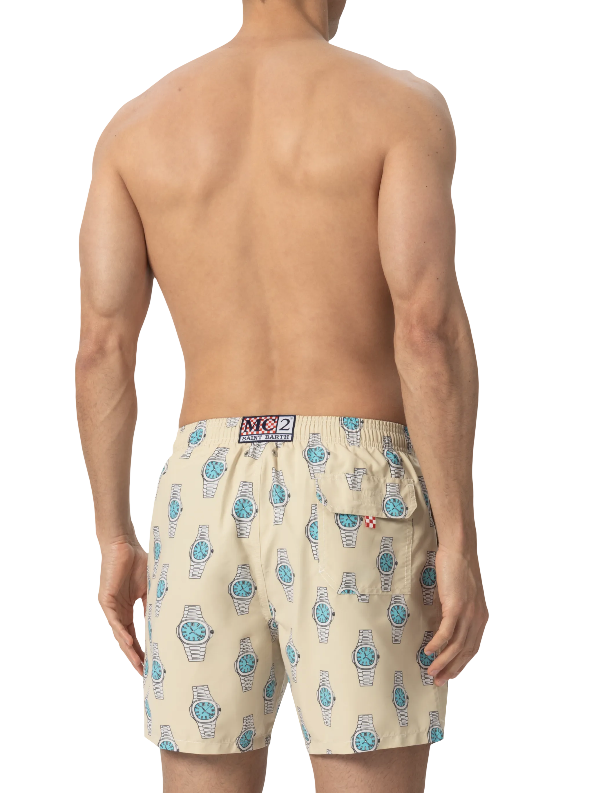 Gustavia midi-badpak met horlogeprint
