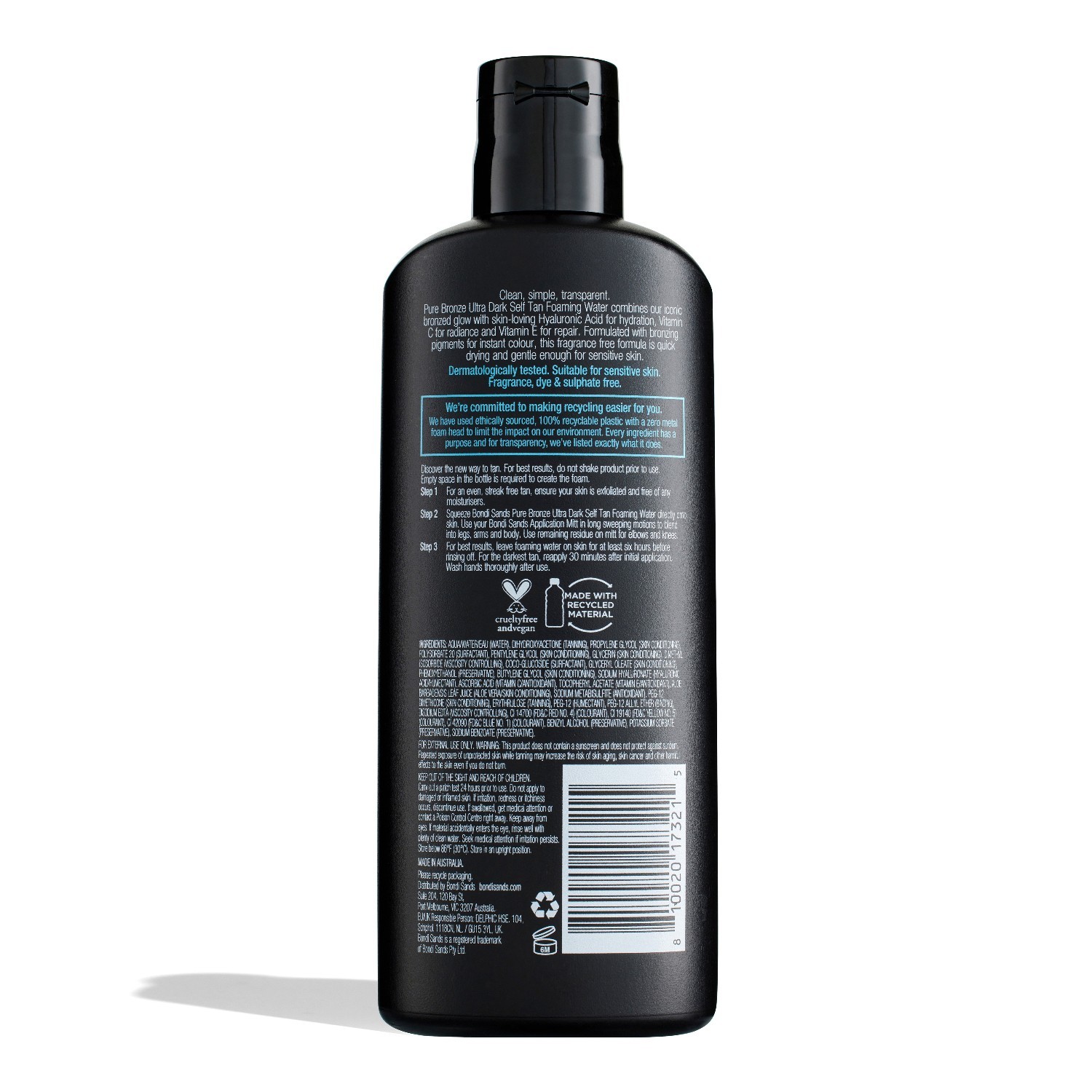 Bondi Sands Self-Tanner Pure samoporjavitvena pena za telo Ultra Dark - 200 ml