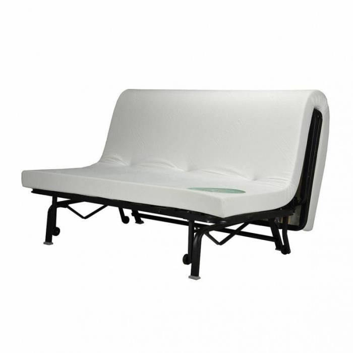 BZ Schlafsofa 140x190 cm in gelbem Stoff mit 12 cm dicker Matratze – BUZZY Meubletmoi