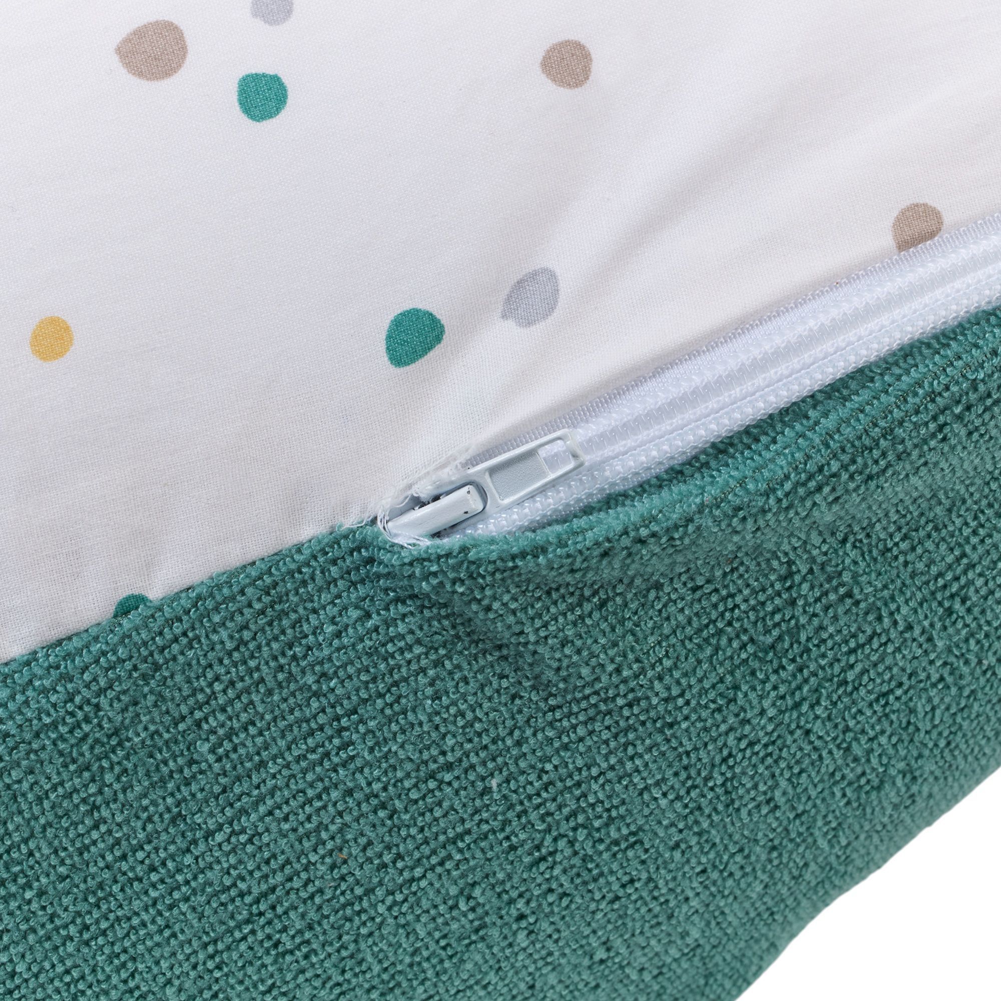 Almohada de maternidad 3 en 1 - TINEO - MULTIRELAX - Tela de rizo - Verde / Lunares