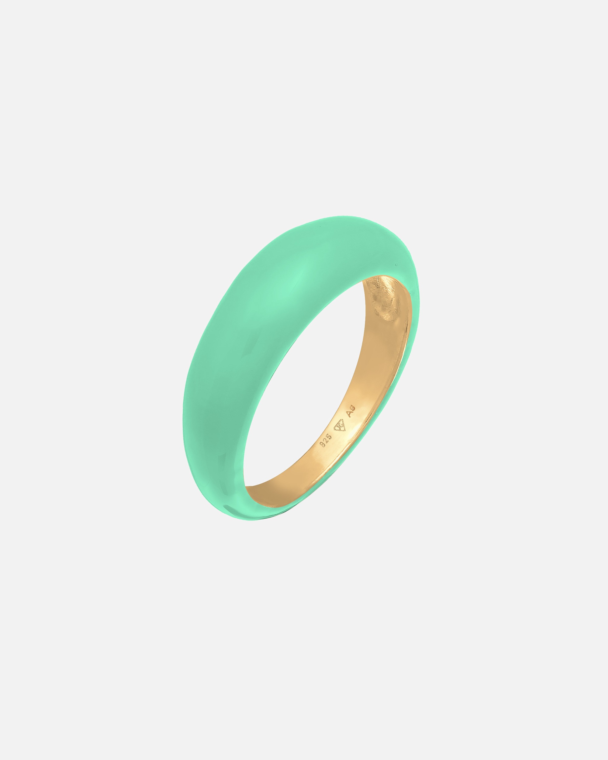 Elli Femmes Bande Pile avec Émail Orange en Argent Sterling 925 Plaqué Or