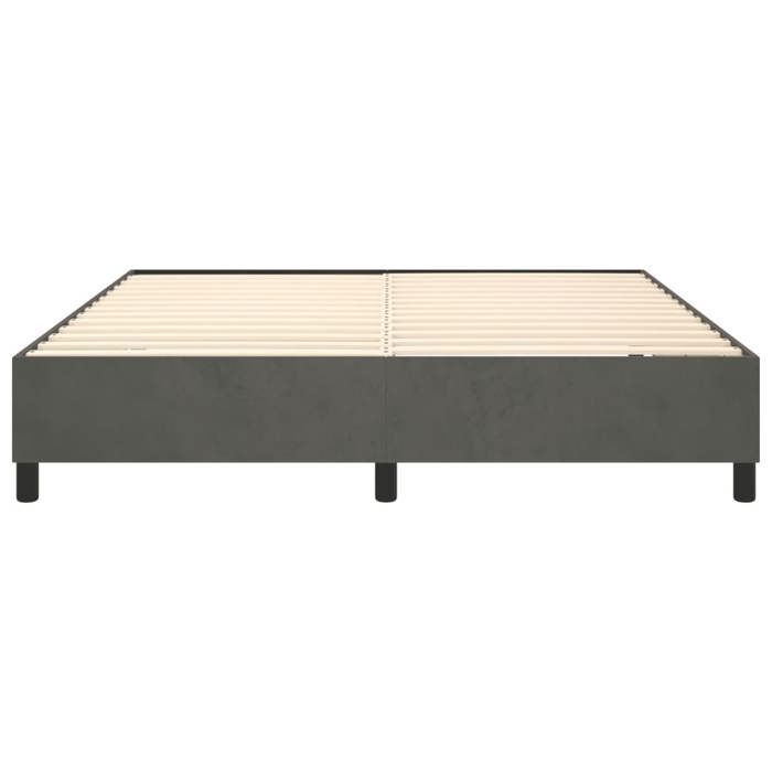 Cama doble CHIC para adultos - 180x200 cm. Estructura de cama gris oscuro de 180x200 cm. Terciopelo #Sara56183