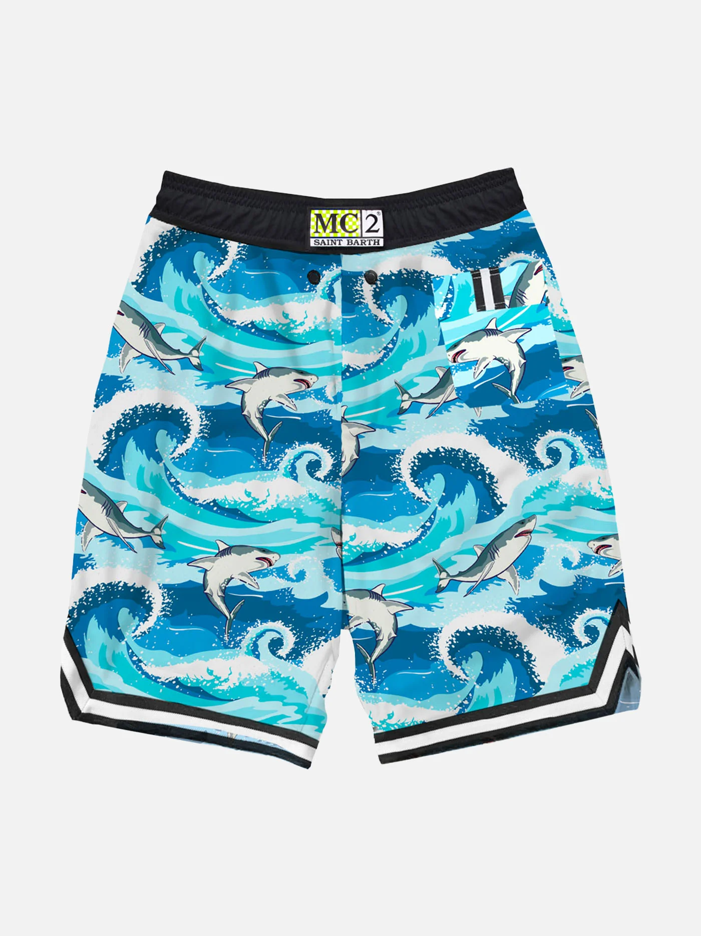 Traje de baño infantil con estampado de tiburón estilo surf