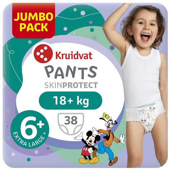 Kruidvat Pants Екстра велике пелене за бебе величине 6+, џамбо паковање, величина 6+ (18-28 кг), 38 комада