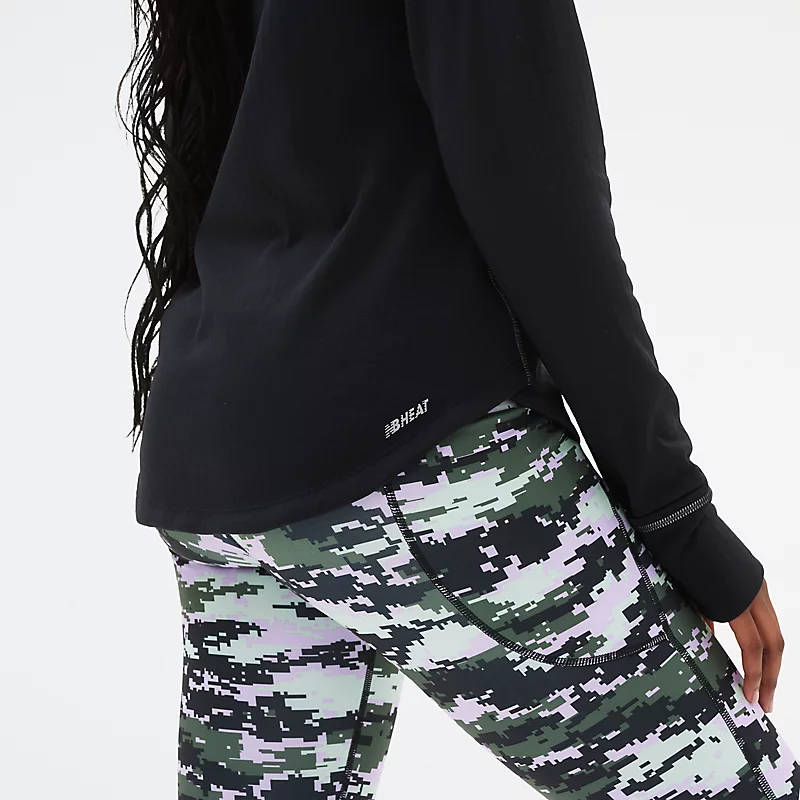 Femme NB Heat Grid Half Zip - ΜΑΥΡΟ
