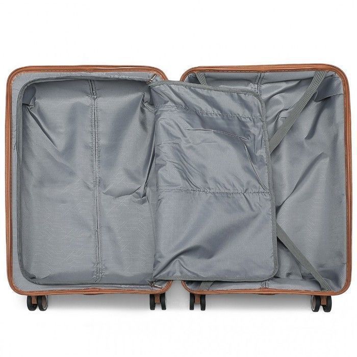 British Traveller Valise Grande Taille 76x50x31cm Valise de Voyage à roulettes et Serrure TSA Valises Bagages à main- 92L, Gris
