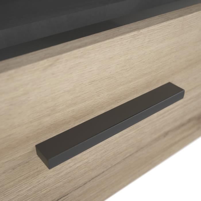 Conjunto de salón SHEFFIELD compuesto por: mesa de centro con doble estante superior e inferior + mueble para TV con 2 cajones - DEMEYERE