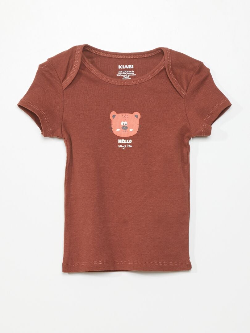 Conjunto de 2 camisetas de punto calado - Marrón