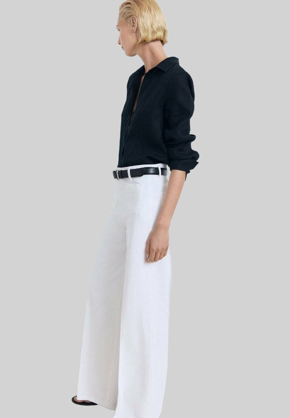 Mango WIDE - Jeans a zampa - bianchi