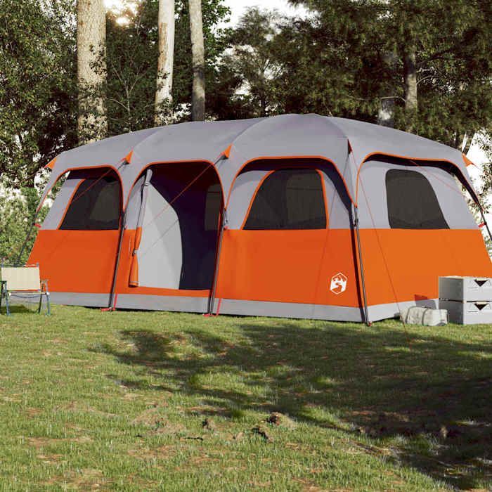 Tenda familiare - vidaXL - Modello cabina - 9 persone - Impermeabile - Grigio