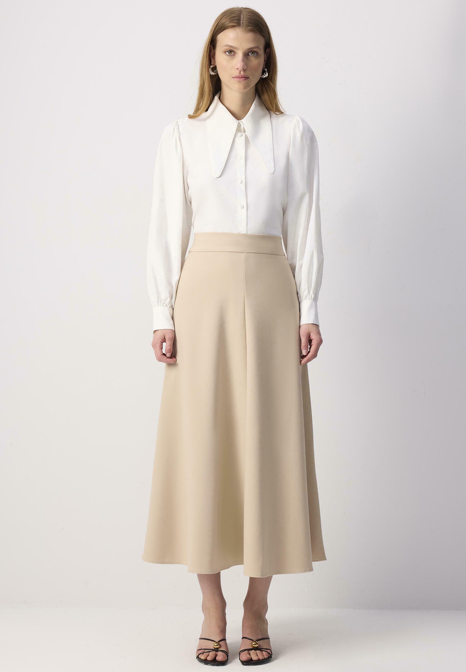 Touché Privé FLOUNCED - A-lijn rok - beige