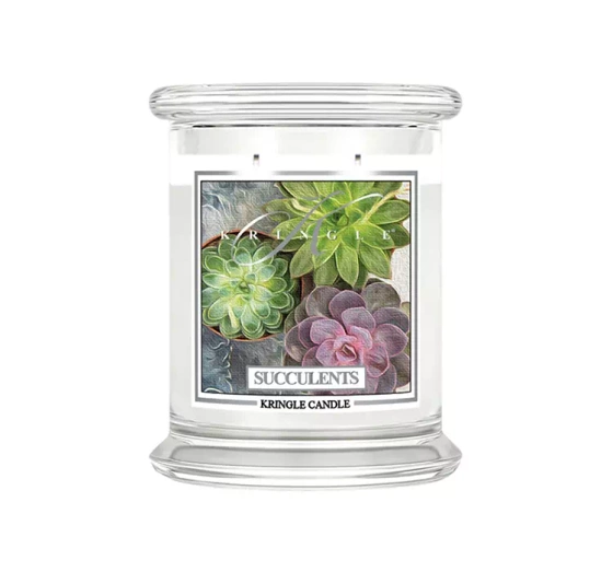 Kringle Candle świeca zapachowa średni słój z 2 knotami Succulents 411g