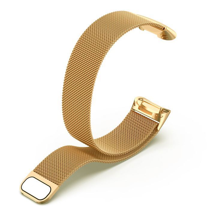 Bracelet milanais en acier inoxydable luxe, compatible Fitbit Charge 5/6, pour tracker d'activité, finition champagne et élégante