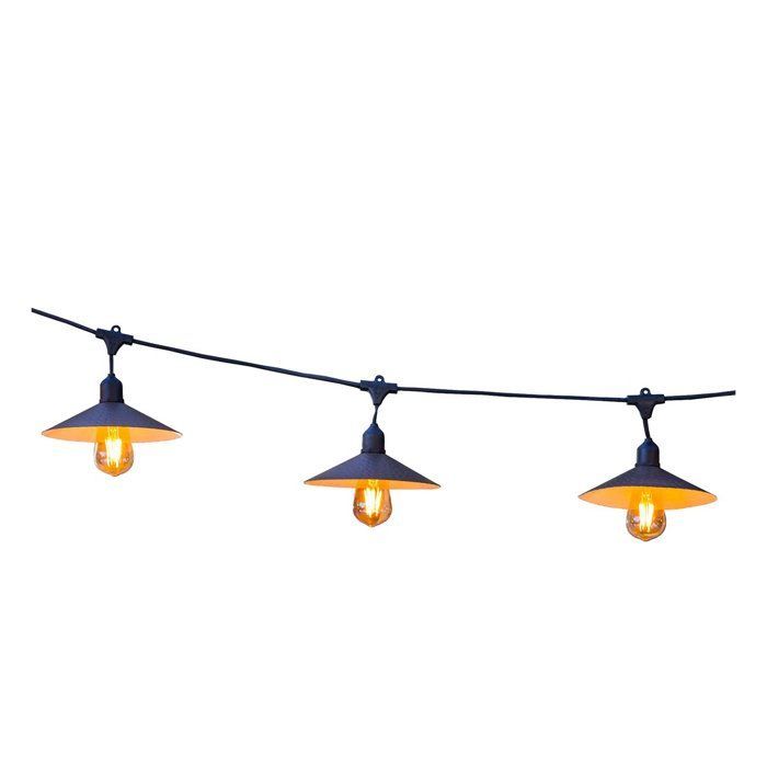 Guirnalda de luces exteriores LUMISKY - VINTY LIGHT CONECTABLE - 10 bombillas LED de filamento E27 - Blanco cálido - 6 m
