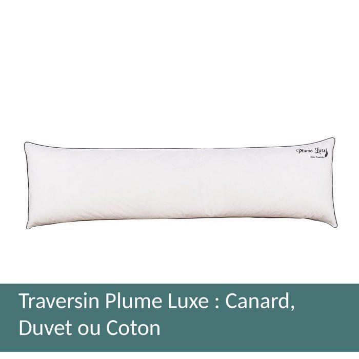 Cuscino cilindrico - Sampur - Imbottitura in piuma morbida - 140x40 cm - Imbottitura in piuma e piumino - Comfort ergonomico