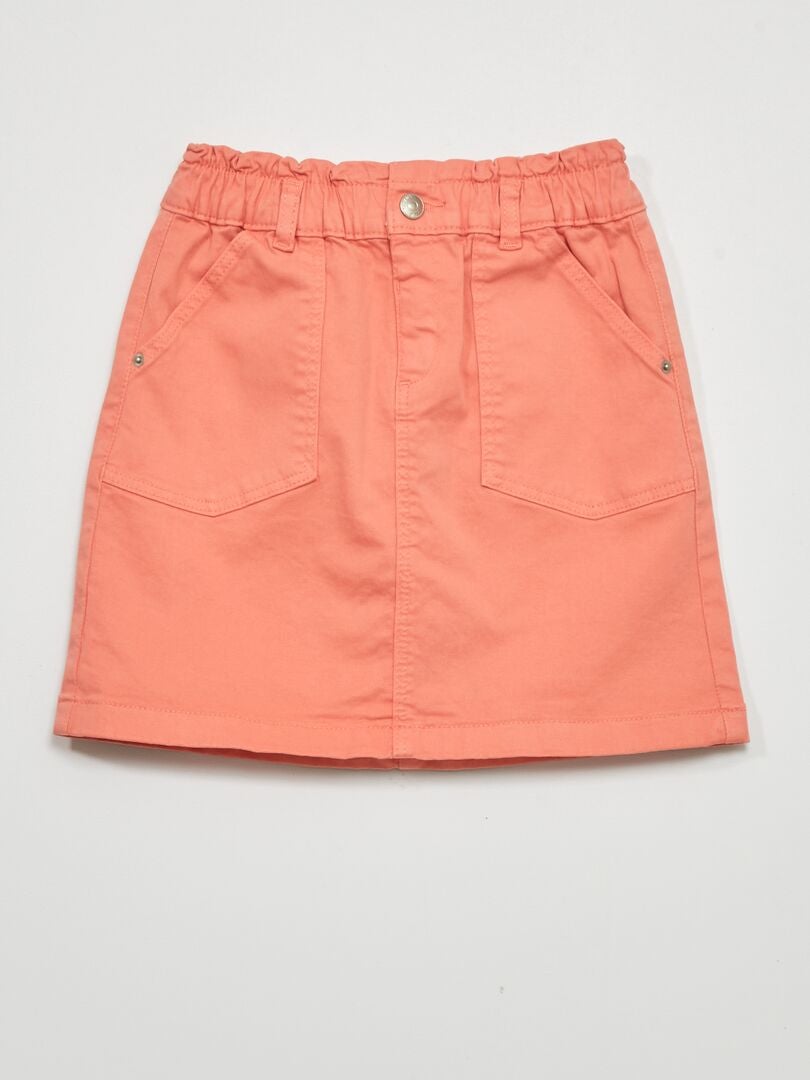 Saia jeans estilo paperbag - LARANJA