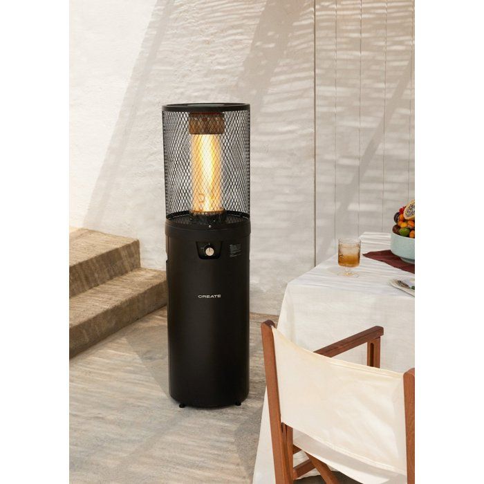 Riscaldatore da esterno - Create - Riscaldatore rotondo a gas - 8 kW - Fiamma regolabile - Sistema di sicurezza antiribaltamento