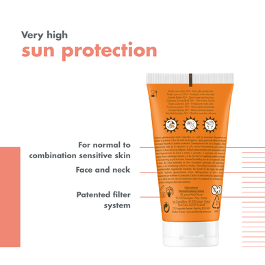 Avène Sun Care Tinted Fluid Unifying SPF50  Protetor Solar Fluido Rosto Pele Mista com Cor 50 ml 50 ml