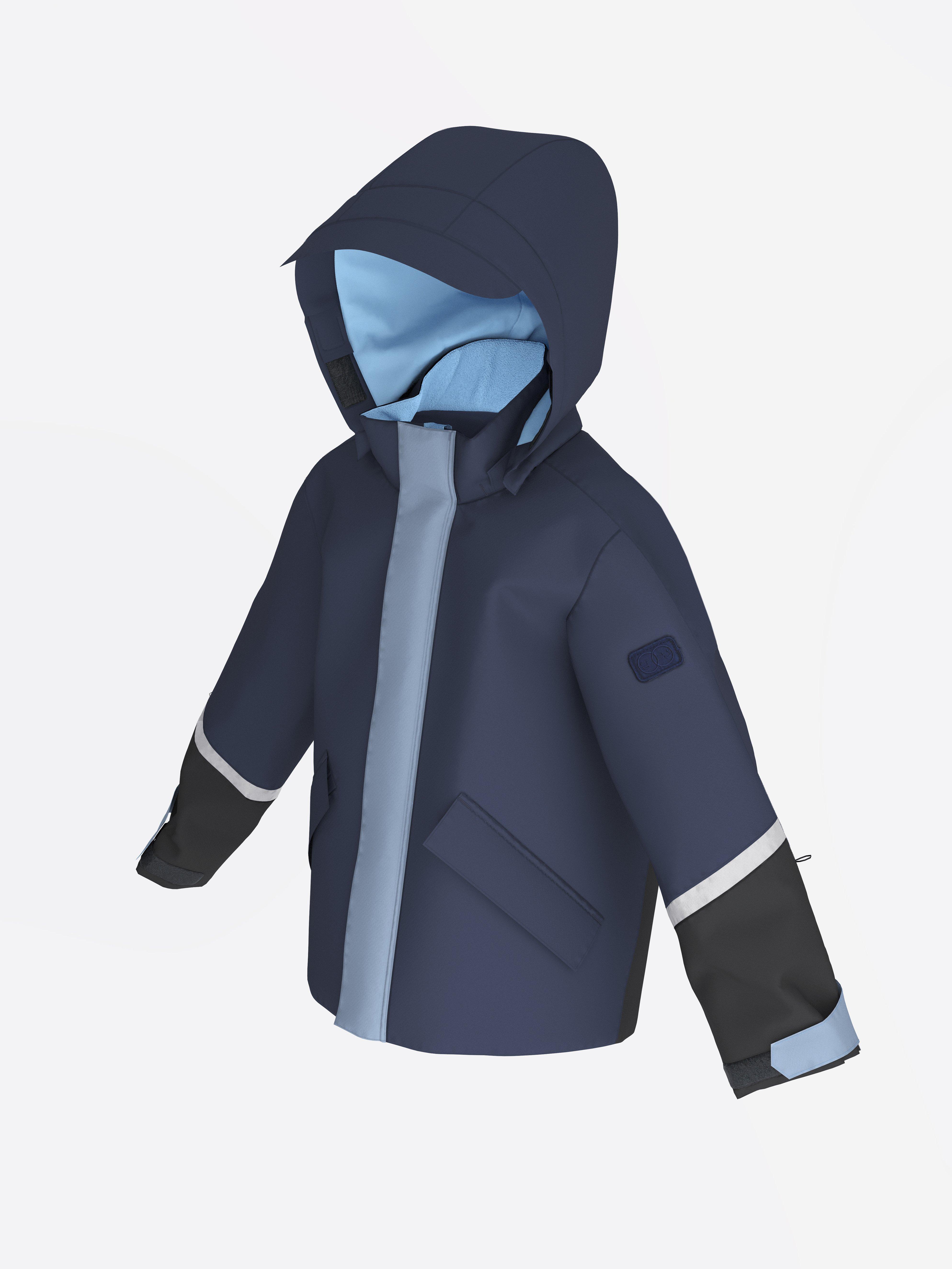 Chaqueta impermeable con mangas ajustables – Ropa deportiva infantil azul marino oscuro