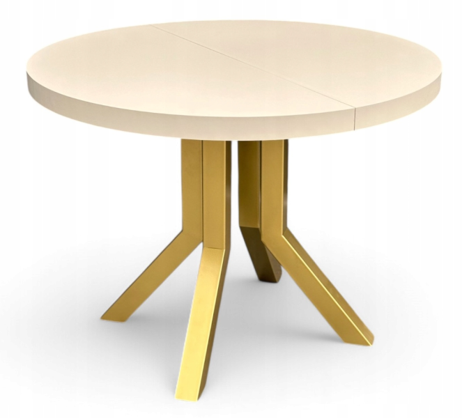 Stół okrągły 110 cm rozkładany do 210 cm Kaszmir   ZŁOTE nogi METAL SLIM