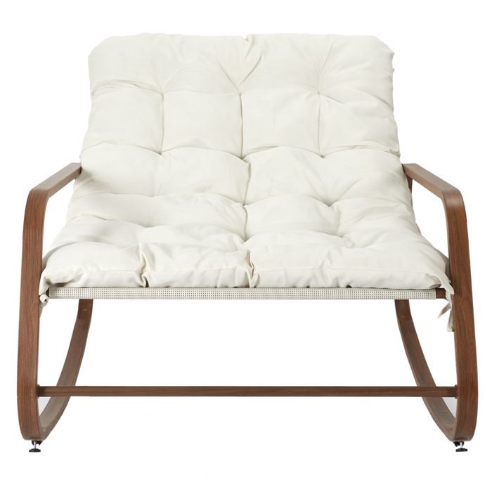 Schommelstoel - Home Deco Factory - Miami - Houtnerf - Beige en bruin