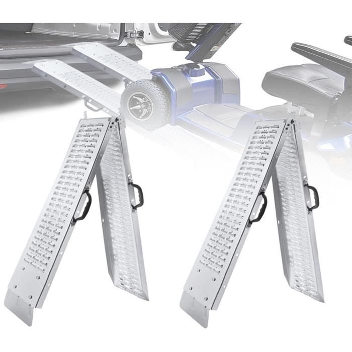 Rampe di carico - LARS360 - Set da 2 - Acciaio zincato - Antiscivolo - Carico massimo 200 kg per rampa