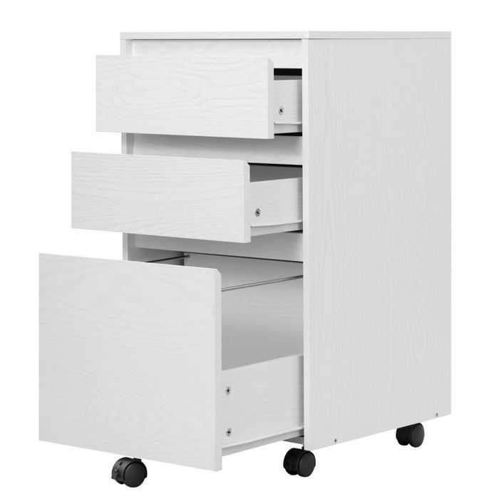 WOLTU Mobile Pedestal - Office Storage Unit with 3 Drawers - 40x40x70cm - White W0ATT0863
