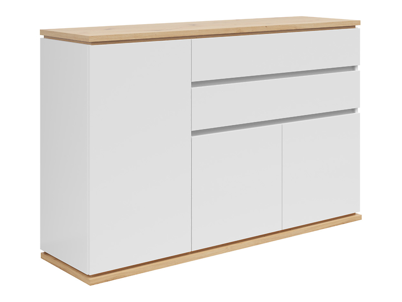 Komoda Yamael 139 cm z 3 drzwiami i 2 szufladami biała