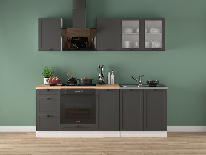 Komplet kuchenny Junona Line 220 cm grafitowy