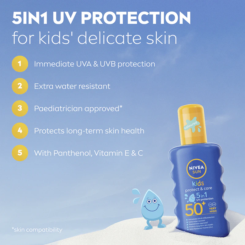 NIVEA SUN Kids barevný opalovací sprej pro děti SPF 50+