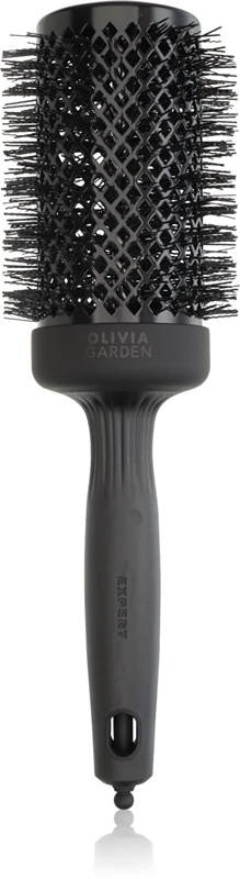 Olivia Garden Expert Blowout Shine okrogla krtača za lase v črni barvi