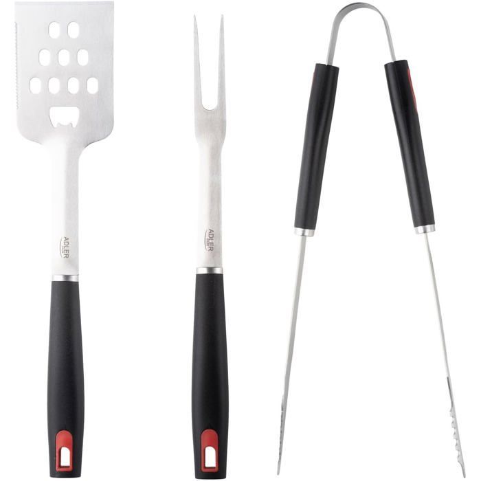 Conjunto profissional de utensílios para churrasco, ferramentas para grelhar e cozinhar ao ar livre.