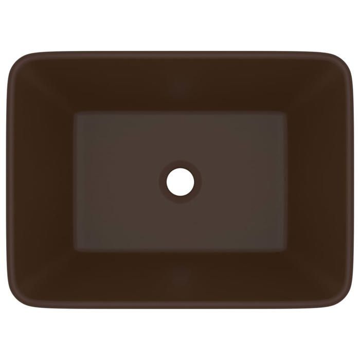 vidaXL Luxury Washbasin, Countertop Toilet Sink, Bathroom Hand Basin, Cosmetic Room Rectangular, Matte Dark Brown 147050
