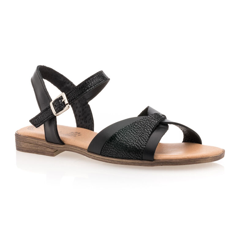 Svarte sandaler / sko med åpen tå til dame