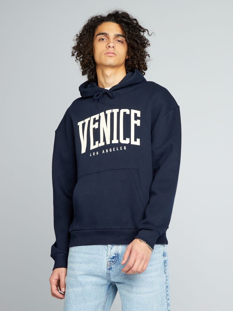 Sudadera con capucha estampada - AZUL