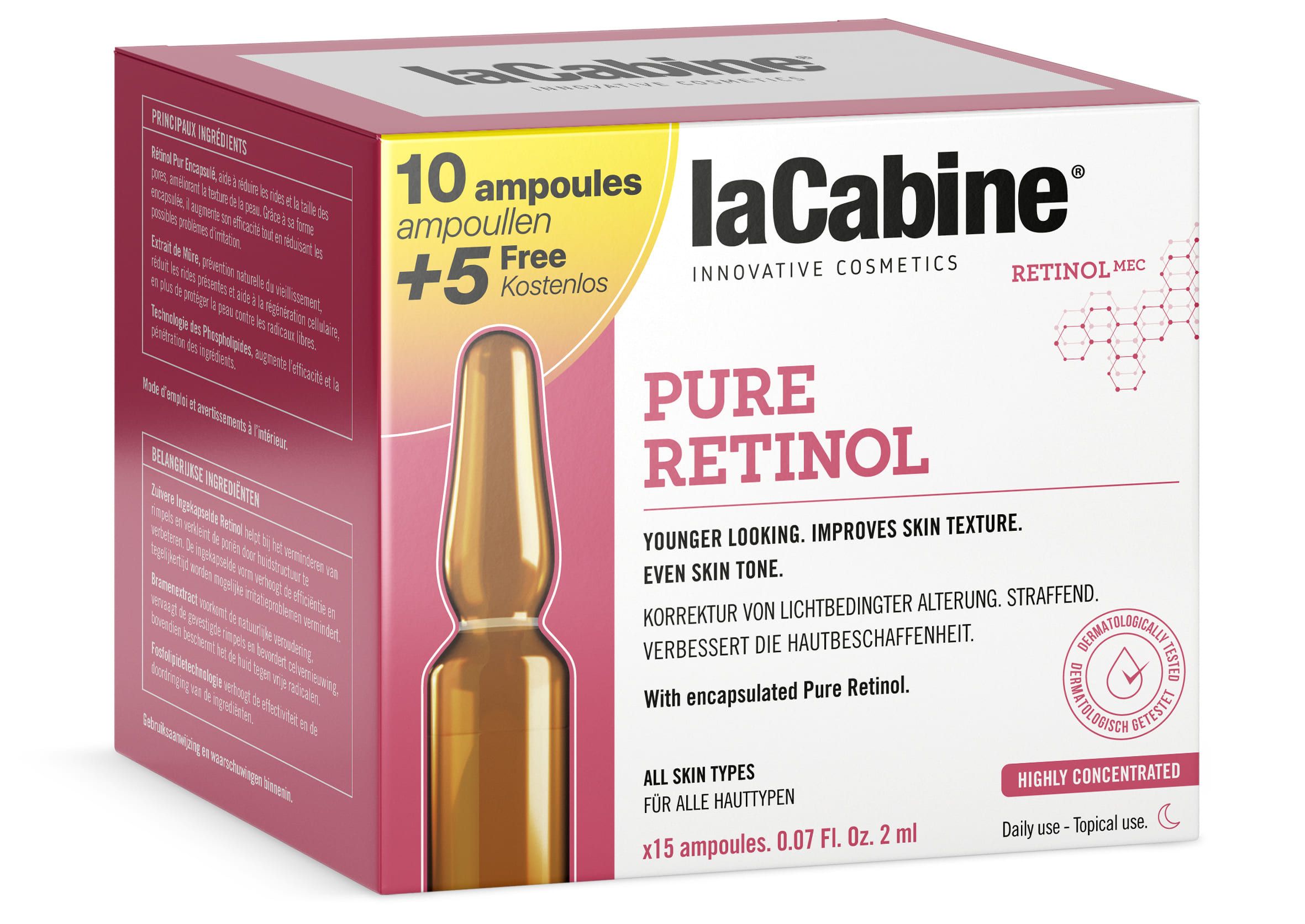 Pure Retinol ampula Pretgrumbu un novecošanās aizkavēšanas krēmi