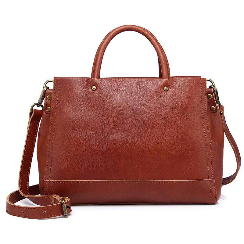 Sac à main rétro de luxe pour femme en cuir véritable, sac à bandoulière en cuir de vachette, sac cabas.
