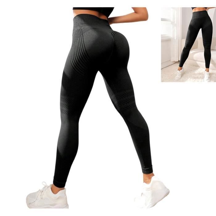 Leggings de compresión 3D - Mujer - Negro - Anticelulítico - Cintura alta - Efecto push-up