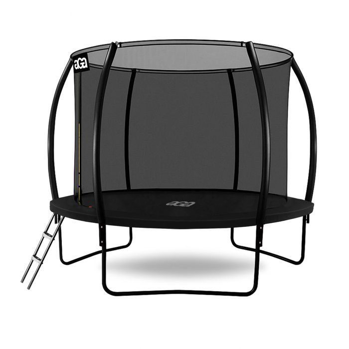 Cama elástica Aga SPORT EXCLUSIVE de 305 cm, color negro + red de seguridad + escalera