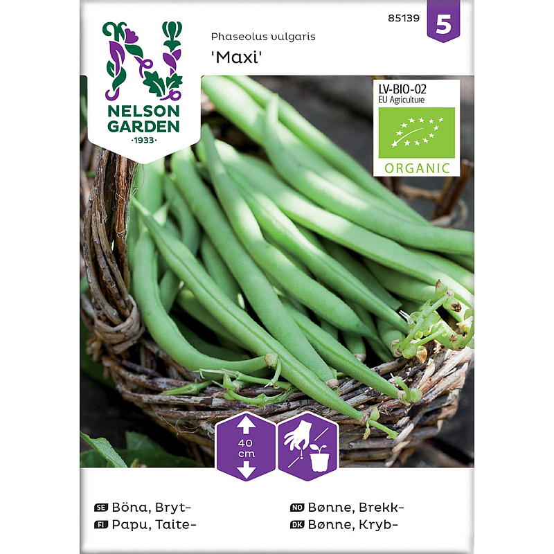 Semi di fagioli Nelson Garden Seeds, Maxi, biologici