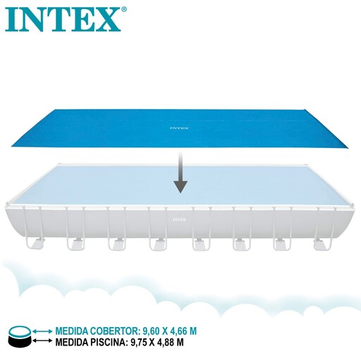 Couverture solaire Intex pour piscines rectangulaires 975 x 488 cm