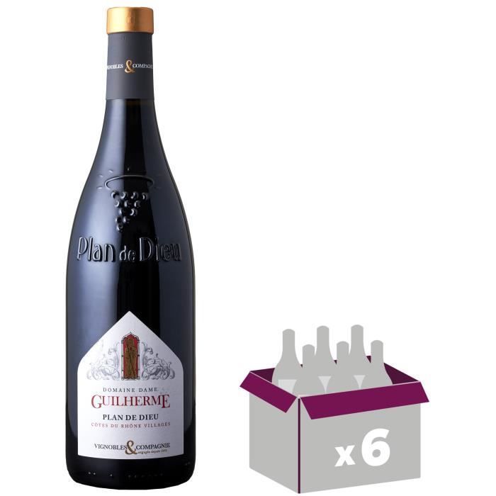 Domaine Dame Guilherme Plan de Dieu 2024 Côtes du Rhône Villages - Vino tinto del Valle del Ródano x6