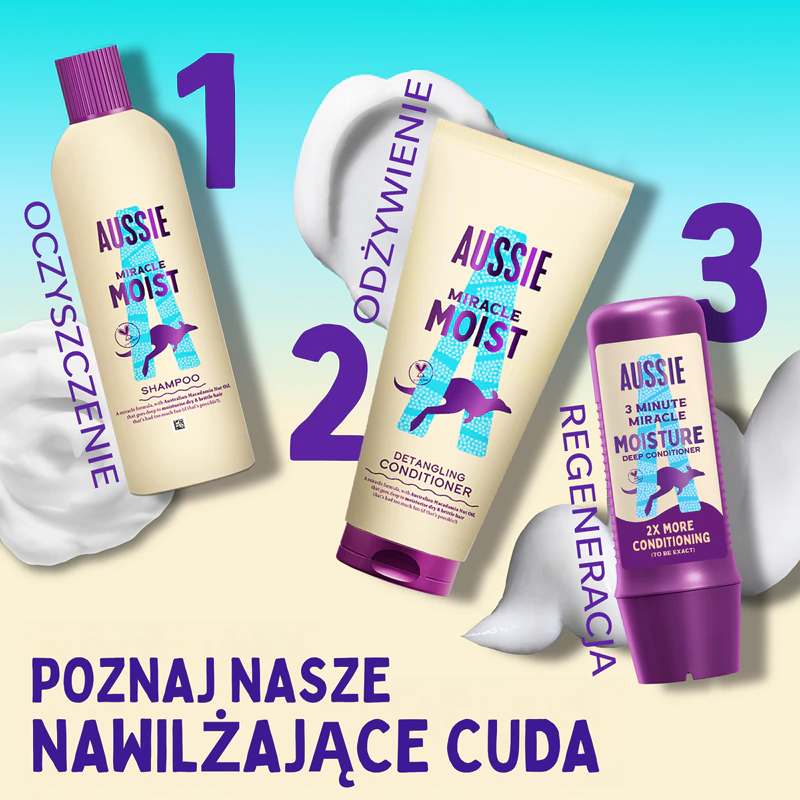 Conjunto Hidratante e de Brilho Aussie Miracle Moist