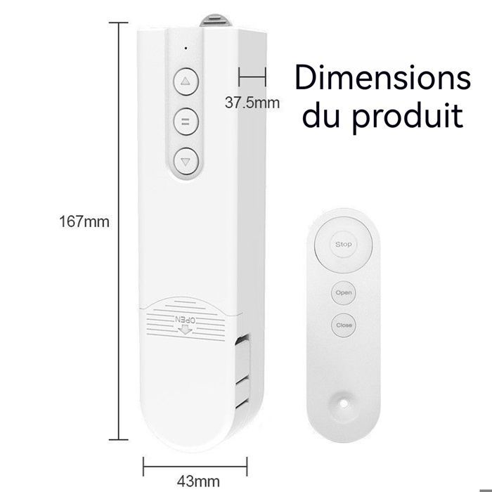 Interruttore per tende - ATELIX - WiFi per tende, compatibile con tende elettriche, con cordino e telecomando.
